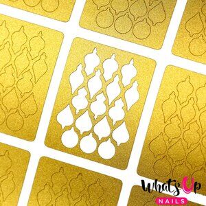 Whats Up Nails - Christmas Bulbs Stencils